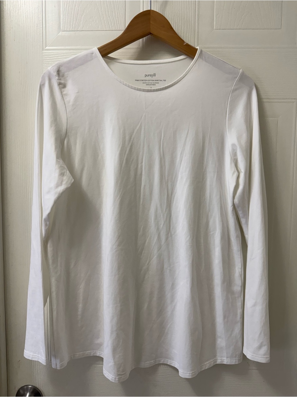 Purejill women’s Long Sleeve Crew Neck Shirt in White